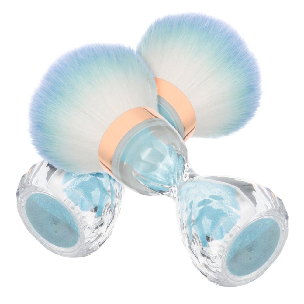 Beaupretty 2pcs Nail Dust Brush Set Soft Bristle Makeup Cleaning Brush for Nail Art Sky-Blue for Dust Powder Removal and Detail Cleaning