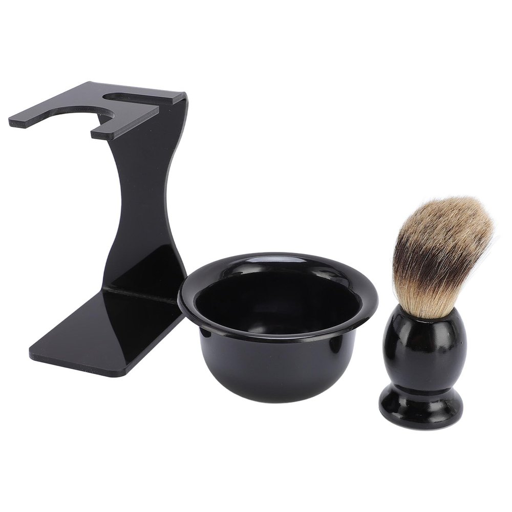 Shaving Brush Kit, 3 in 1 Beard Brush Kit, with Lightweight Holder and Bowl Set, Grooming for Fathers, Husbands, or Boyfriends