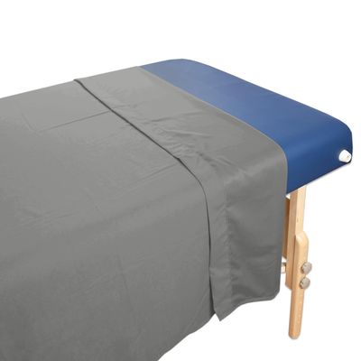 10 Pack - Tranquility Microfiber Massage Table Flat Sheet by Body Linen- Lightweight, Durable Microfiber Flat Sheets For Massage Table & Spa. Wrinkle Free, Stain-Resistant, Soft & No Pilling- Gray