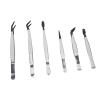 6Pcs Tweezers with Rubber Coated Set, Multifunctional False Eyelash Tweezers, for Stamp Collection Jewelry Crafts, Electronics view 2