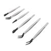 6Pcs Tweezers with Rubber Coated Set, Multifunctional False Eyelash Tweezers, for Stamp Collection Jewelry Crafts, Electronics view 3