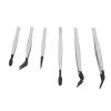 6Pcs Tweezers with Rubber Coated Set, Multifunctional False Eyelash Tweezers, for Stamp Collection Jewelry Crafts, Electronics view 4