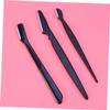Healvian 3pcs Portable Eyebrow Razor Set Stainless Steel Trimmer Makeup Tool Kit for Women Girls Travel Non-slip Handle view 3