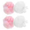 Beaupretty 4Pcs Fuzzy Ball Makeup Powder Puff Soft Facial Cleaning Pads for Women Portable Dry Powder Box Design for Cheek Color Application view 1