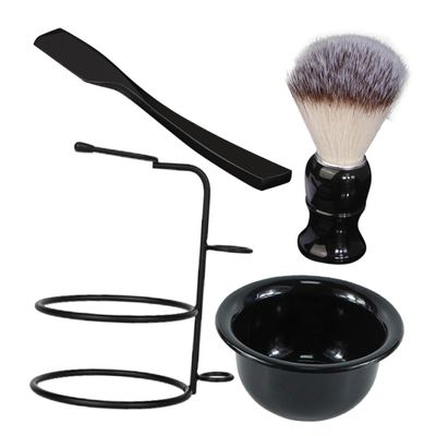 DECORNIJIA 1 Set Portable Shaving Kit for Men Manual Razor with Shaving Brush and Foaming Bowl Beard Care Supplies for Effortless Grooming and