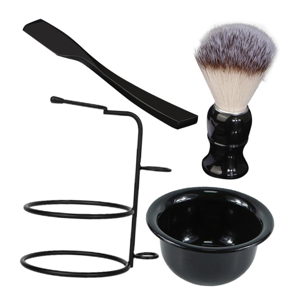 DECORNIJIA 1 Set Portable Shaving Kit for Men Manual Razor with Shaving Brush and Foaming Bowl Beard Care Supplies for Effortless Grooming and