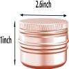2 Ounce Aluminum Tin Jar with Screw Cap 60mL Tin Cans Refillable Containers for Cosmetic, Lip Balm, Cream, Lotion, Balms, Spices, Salve, Rose Gold 80 Pcs view 3