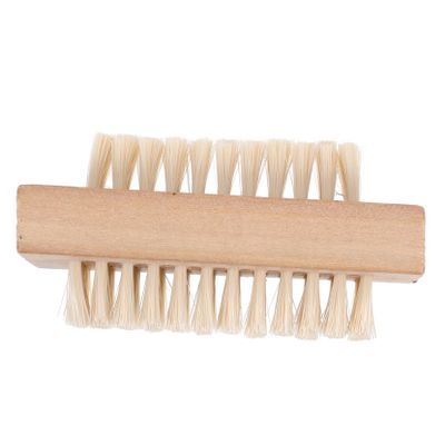 GALPADA Double Sided Wooden Nail Brush Natural Bristle Finger Nail Scrubber for Spa Massage Hand and Foot Washing Compact Design Manicure Tool