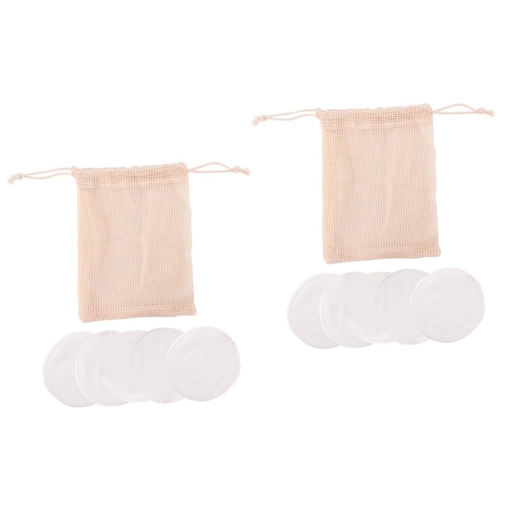 Beaupretty 2sets Makeup Remover Pad Set Facial Puff Makeup Remover Accessories Resuable Face Pads Fiber Pads 6pcs*2