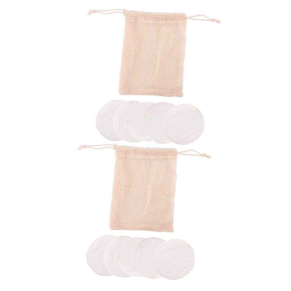 FRCOLOR 2sets Makeup Remover Pad Set Resuable Face Pads Fiber Pads Facial Puff Makeup Remover Accessories 6pcs*2