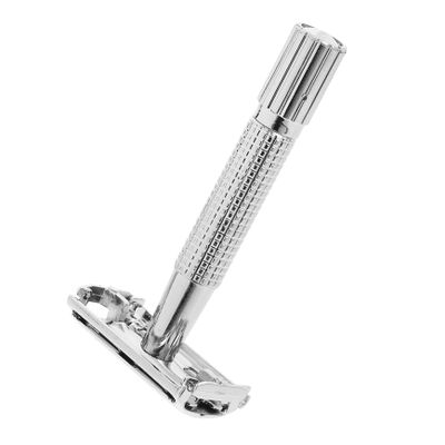 VALICLUD Double Edge Safety Razor Long Handle Manual Beard Shaver for Men Butterfly Open Design Suitable for Sensitive Skin Smooth Shaving Experience