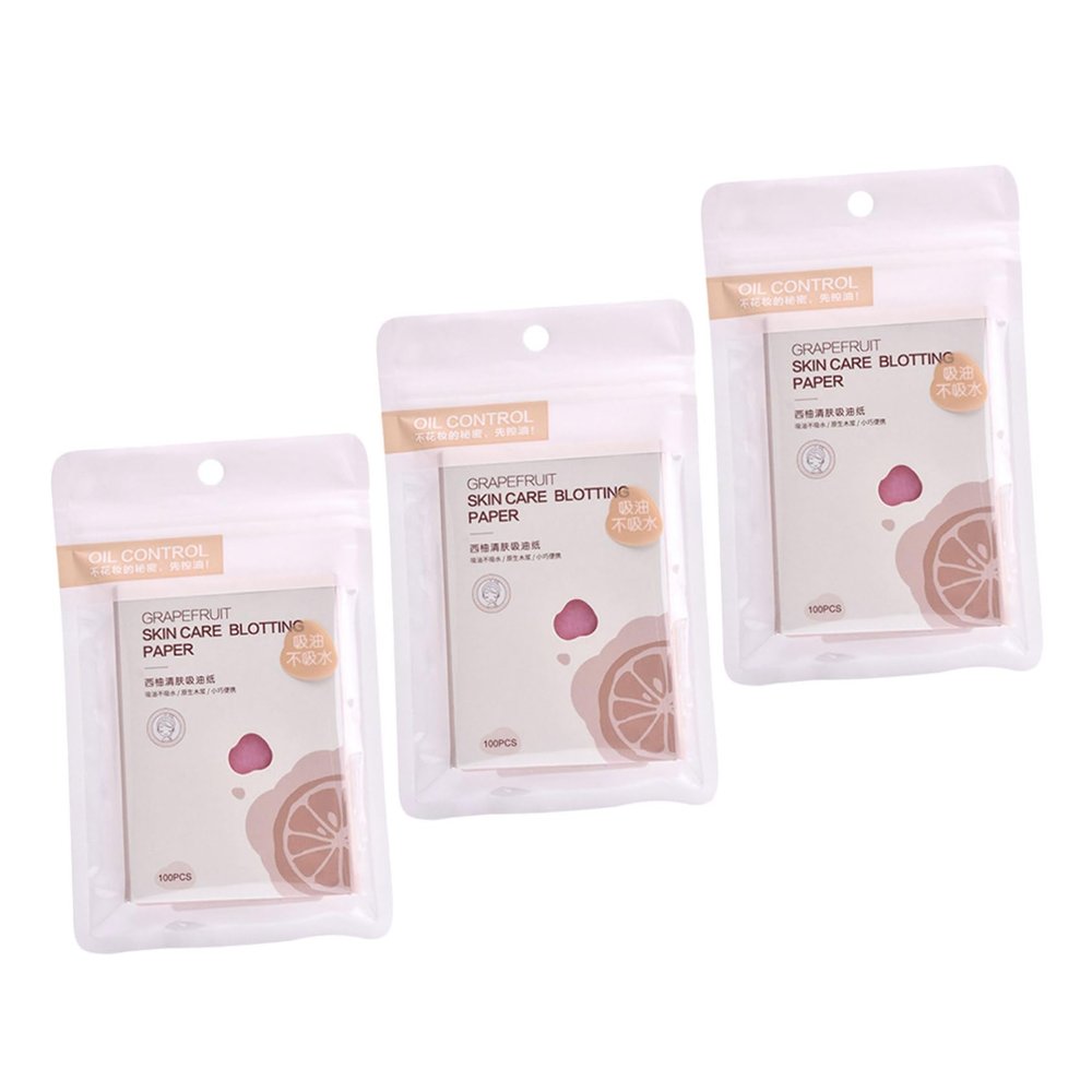 SAFIGLE 3bags Facial Oil Blotting Sheets Oil Absorbing Paper Non-slip Adhesive Scented