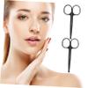 PartyKindom 2Pcs Rounded Head Scissors Hair Scissors for Eyebrow Nose Beard Trimming Safe Portable Grooming Tools for Men Women view 3