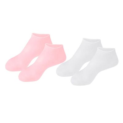 SAFIGLE Moisturizing SEBS Foot Care Socks for Women and Girls 2 Pairs Anti-Slip Design Softening and Hydrating for Dry Cracked Feet for Relaxing