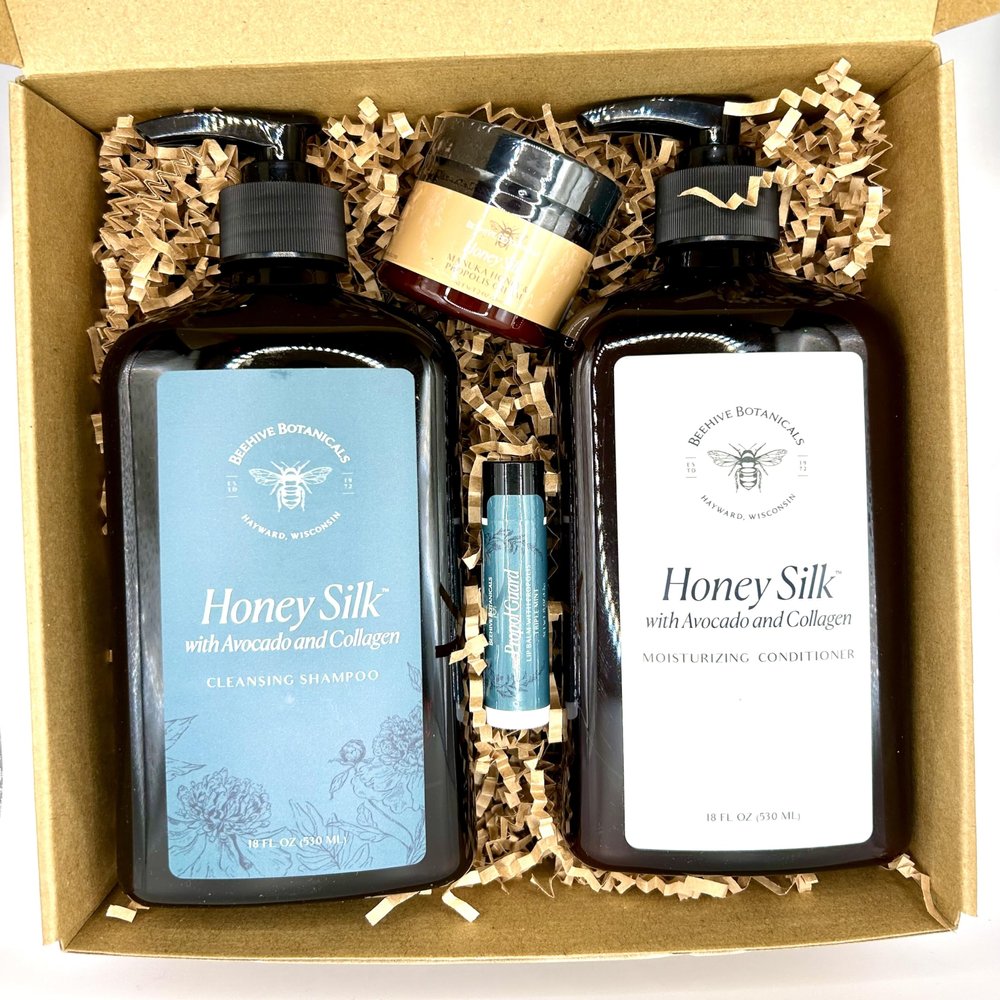 Beehive Botanicals Premium Hair & Skin Care Gift Set Cruelty Free, Paraben Free, Sulfate Free, Gluten Free, Natural Beauty & Skincare Products  Perfect Skincare & Haircare gift box for Women & Men