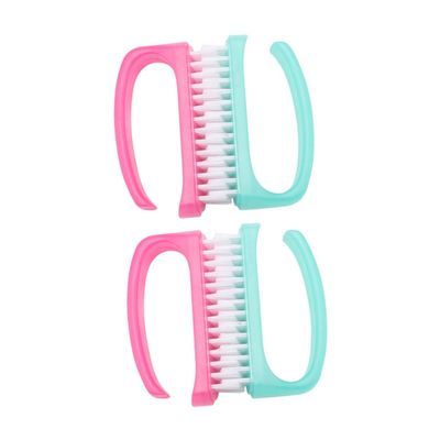 BESTYASH 4pcs Fingernail Scrubber Brush Nail Cleaner for Manicure Pedicure Wear- Bristles for Home Salon Use Colors May Vary Random Color