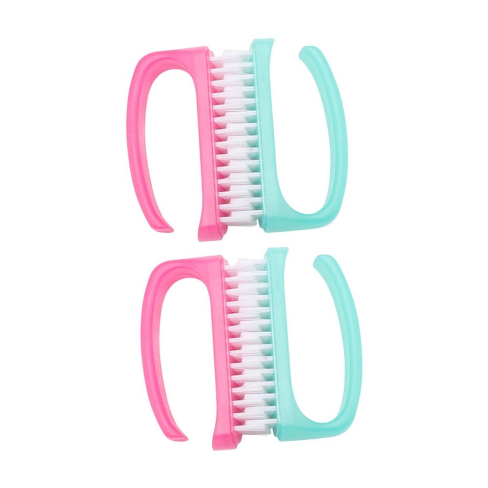 BESTYASH 4pcs Fingernail Scrubber Brush Nail Cleaner for Manicure Pedicure Wear- Bristles for Home Salon Use Colors May Vary Random Color