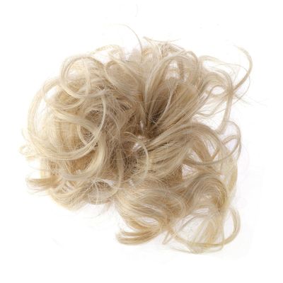 HAKIDZEL Fashionable Wavy Bun Hairpiece High Temperature Fiber Elastic Hair Bun Extension for Women for Parties and Gatherings Easy to Wear and Wash Durable Design