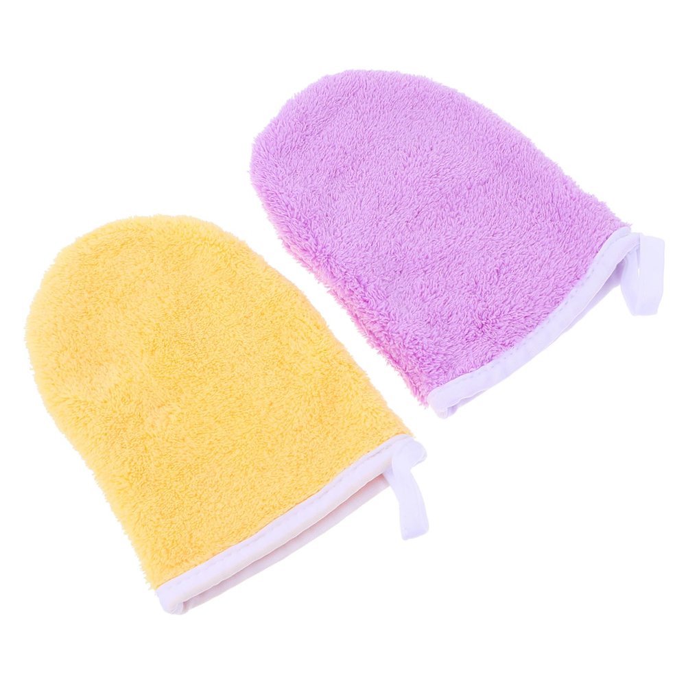 FRCOLOR 2pcs Makeup Removing Towels Exfoliating Gloves Face Cleaning Gloves Makeup Remover Cleansing