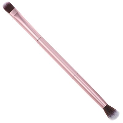 Ipetboom Double Ended Makeup Brush for Eyeshadow and Eyebrow Dark Matted Golden Professional Cosmetic Tool for Women Versatile Grooming Brush for Makeup Application