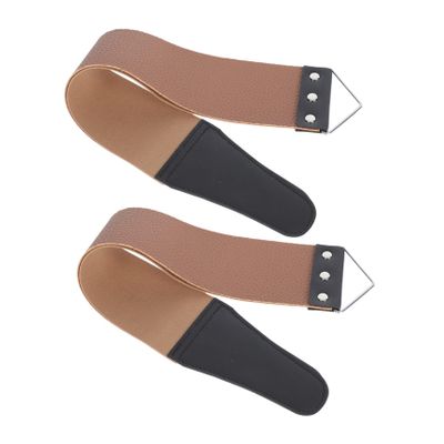BESTYASH 2pcs Dual Sided Razor Sharpening Straps for Manual Razors Practical Strop Tool for Home and Barber Use Convenient Hanging Design for and Sharpening Experience Random Color