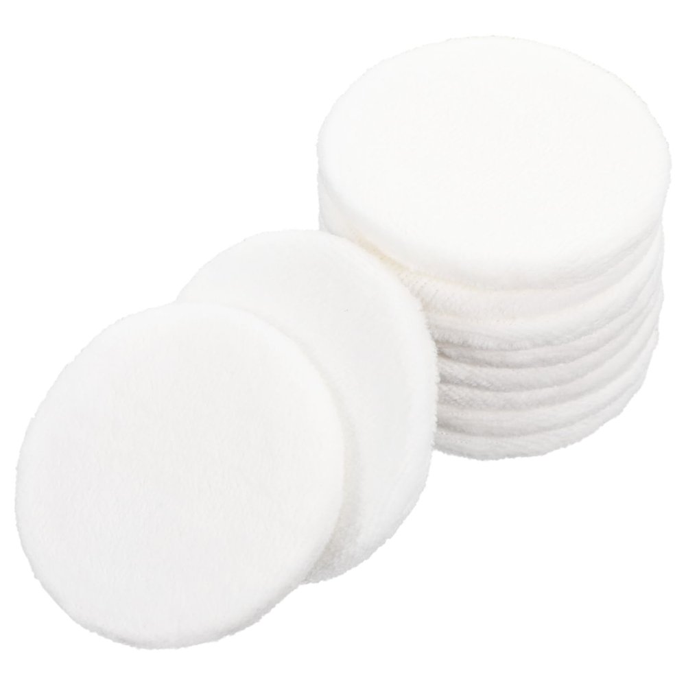 Beaupretty 10pcs Cotton White Ribbon Powder Puff for Loose Powder Makeup Gentle Applicator for for Mineral and Talcum