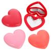 Beaupretty Heart Shape Lipstick Case Mirror 4pcs Empty Makeup Organizer for Lip Balm Eyeshadow and Blush Female Travel and Daily Use view 1