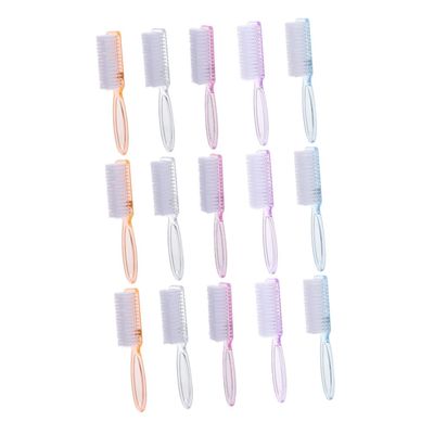BESTYASH 15pcs Long Handle Nail Brush for Nail and Toenail Cleaning Bright Colors for Mood Enhancement for Office Bathroom and Travel Use