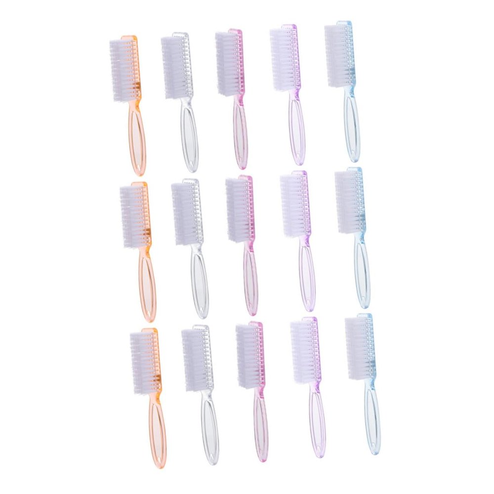 BESTYASH 15pcs Long Handle Nail Brush for Nail and Toenail Cleaning Bright Colors for Mood Enhancement for Office Bathroom and Travel Use
