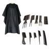 SAFIGLE 11-Piece Men's Hairdressing Tool Set Combs Brushes and Apron for Hair Cutting and Beard Styling Tools Professional Barber Kit in Black view 1