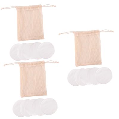 Beaupretty 3sets Reusable Makeup Remover Pads Set Washable Fiber Facial with Storage Bag Pads for Gentle Makeup Removal and Skin Care 6pcs*3