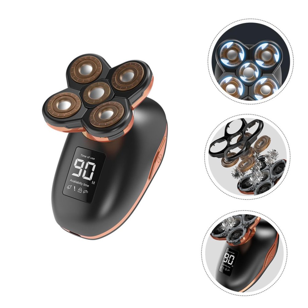 GALPADA 5-in-1 USB Rechargeable LCD Beard Shaver Waterproof Design for Men Electric Head Clipper Trimming Tools for Home and Travel