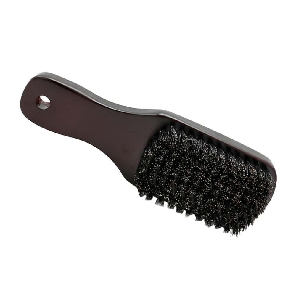 ASAKKURA 1pc Salon Beard Brush for Men Practical Dark Brown Bristle Tool for Beard Care and Grooming Skin-friendly Beech for Valentine Day and Father Day