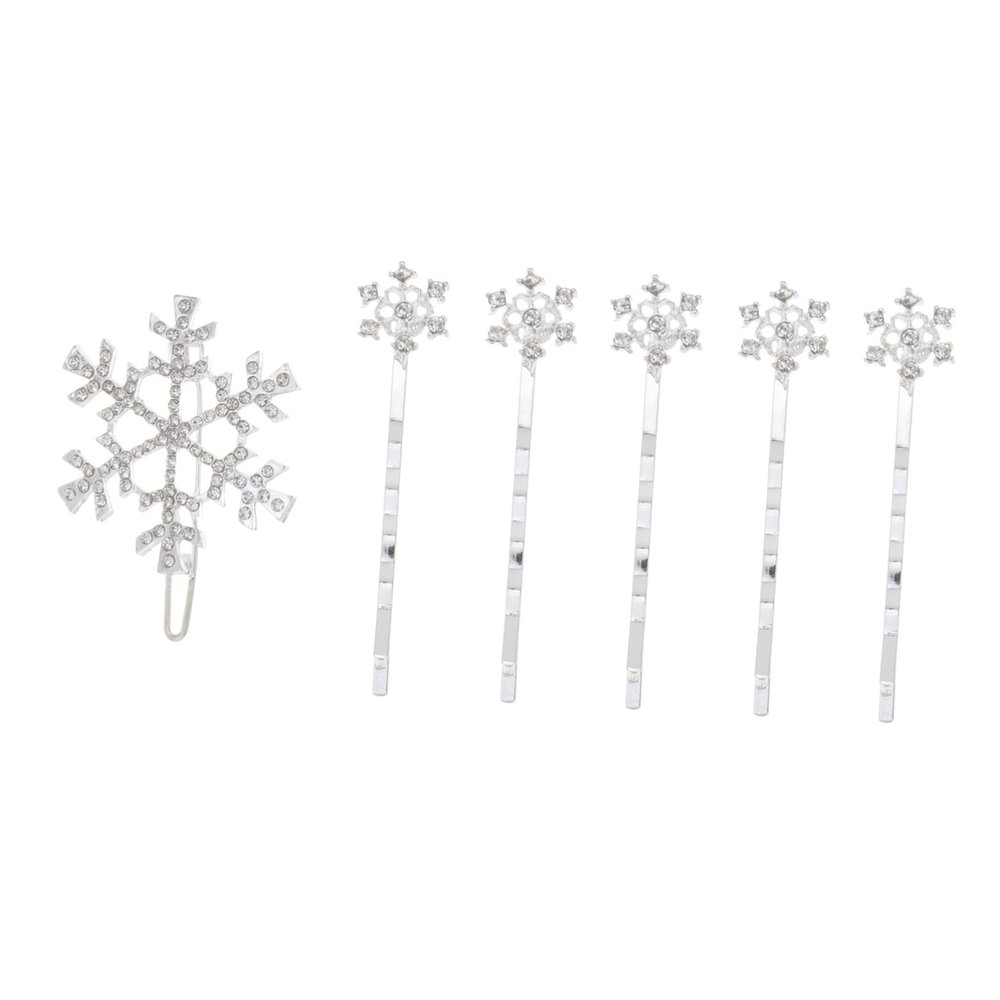 FRCOLOR 6pcs Snowflake Hair Clip Set Snowflake Bobby Pins Snowflakes Hair Accessories Barrettes Woman Snow Bobby Pins Snowflake Hair Clips Snowflake Clips for Hair Snowflake Hairpins Women