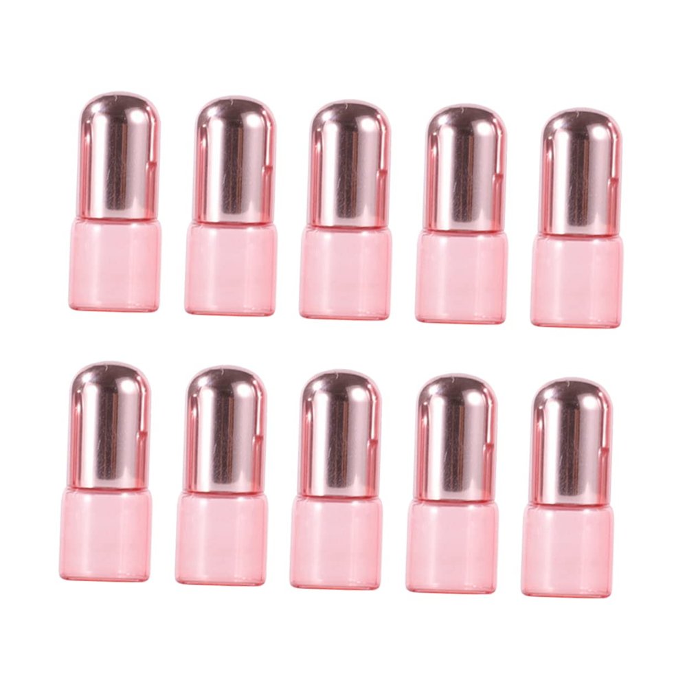 OUNONA 1ml Rose Gold Roller Bottles 10-Pack Mini Essential Oil Roll-On Bottles with Lid for Travel and Sample Sizes for Perfumes and Liquids