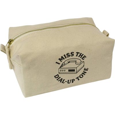 Azeeda 'I Miss The Dial-Up Tone' Canvas Wash Bag/Makeup Case (CS00044539)