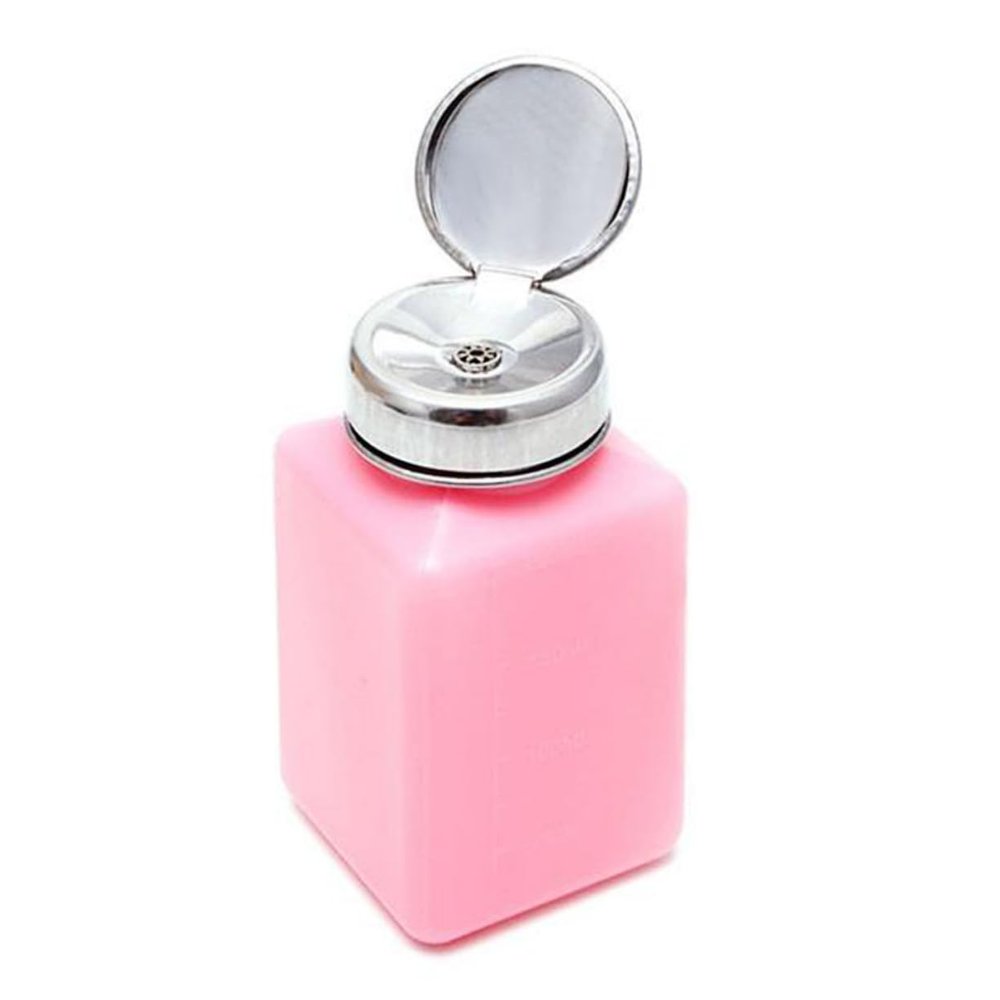 Outanaya Empty Nail Art Pump Bottle Push-type Toiletry Bottle for Liquid Manicure Remover