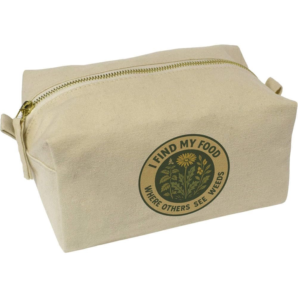 Azeeda 'I Find My Food Where Others See Weeds' Canvas Wash Bag/Makeup Case (CS00044598)