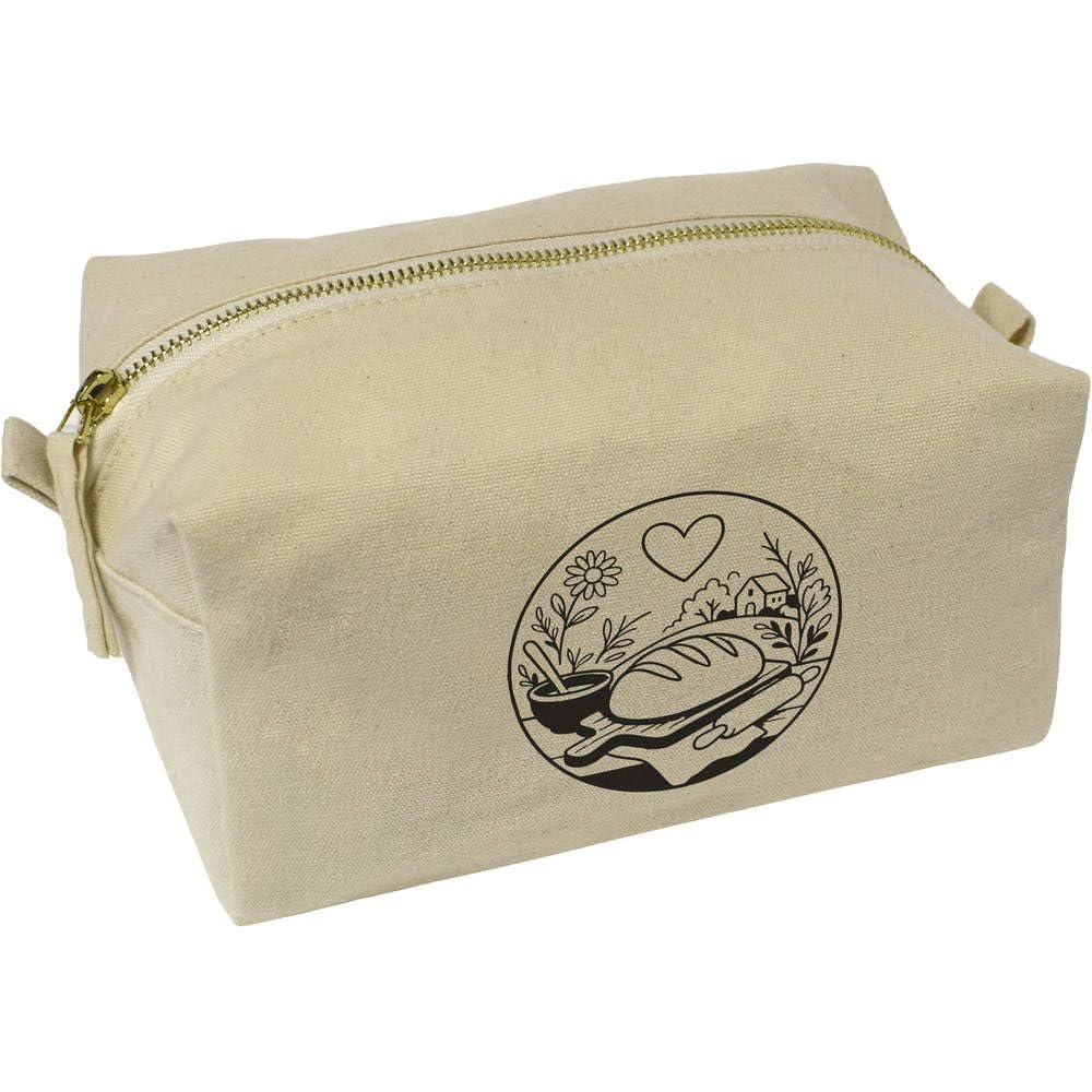 Azeeda 'Freshly Baked Love' Canvas Wash Bag/Makeup Case (CS00044593)