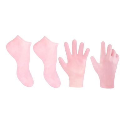 DONFAMDS Moisturizing Exfoliating Gloves and Socks Set 2 Pairs Callus Remover and Foot Care for Dry Cracked Skin Reusable Foot Moisturizer
