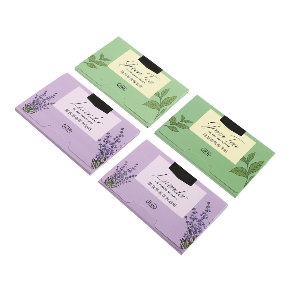 Healvian 100pieces Lavender Absorbing Tissues Facial Blotting Sheets for Oily Skin Convenient Oil Control Papers for Makeup Care