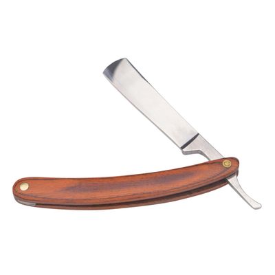 Vaguelly Stainless Steel Face Razor Manual Shaver Wood Handle Vintage Barber Tool