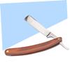 Vaguelly Stainless Steel Face Razor Manual Shaver Wood Handle Vintage Barber Tool view 2
