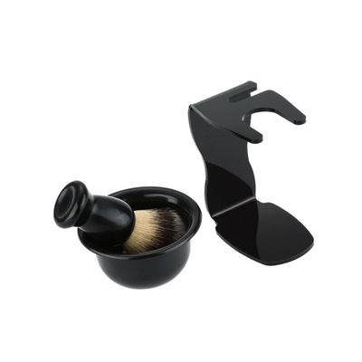 CALLARON Acrylic Shaving Tool Set 3-Piece Shaving Razor Brush Holder and Soap Bowl for Men