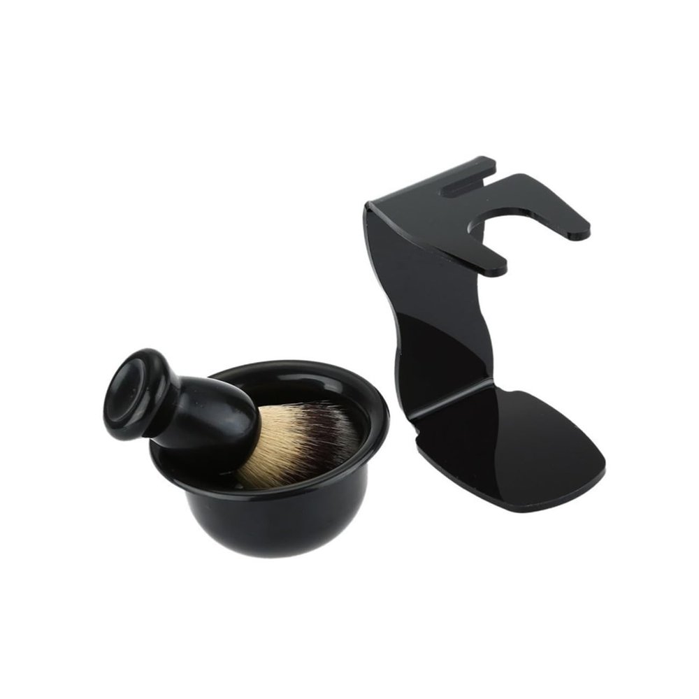 CALLARON Acrylic Shaving Tool Set 3-Piece Shaving Razor Brush Holder and Soap Bowl for Men