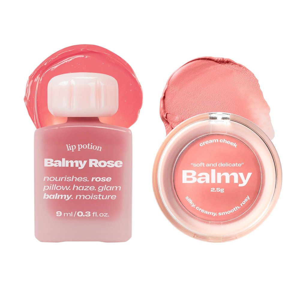 alternativestereo Lip Potion Balmy Rose No.4 Honey Coral & Balmy Cream Cheek No.3 Milky Peach