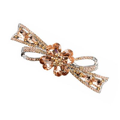 Beavorty Crystal Rhinestone Hair Barrette Vintage Spring Clip for All Hair Types for Bridal and Casual Hairstyles Color Headdress
