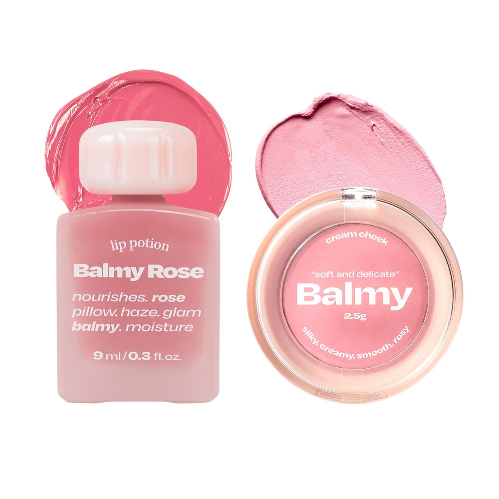 alternativestereo Lip Potion Balmy Rose No.2 Blush Pink & Balmy Cream Cheek No.2 Strawberry Milk