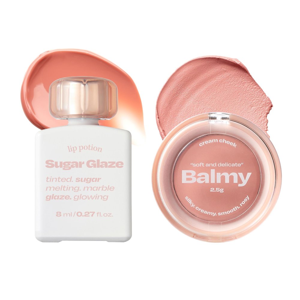 alternativestereo Lip Potion Sugar Glaze No.1 Nudy Ball & Balmy Cream Cheek No.0 Nudy Apricot