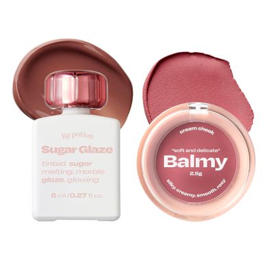 alternativestereo Lip Potion Sugar Glaze No.9 Coco Ball & Balmy Cream Cheek No.5 Tender Rose